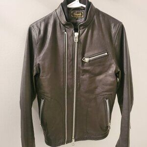 Japanese Designer Vanquish Genuine Leather Biker Jacket